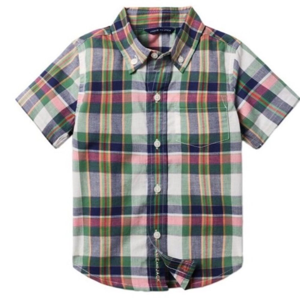 NWT- Janie and Jack Colorful Plaid Button Down Shirt
